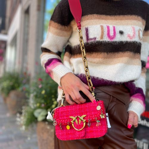 Pinko love mini crossbody bouclé